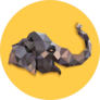 Low Poly Elephant Head Profile Sticker