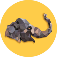 Low Poly Elephant Head Profile Sticker