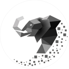 Low Poly Grey Elephant Sticker