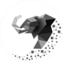 Low Poly Grey Elephant Sticker