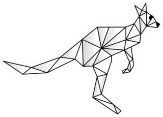 Low Poly Illustration Of A Kangaroo Sticker