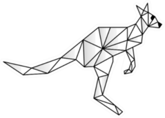 Low Poly Illustration Of A Kangaroo Sticker