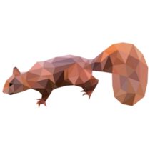 Low Poly Illustration Of Art Squirrel Sticker
