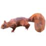 Low Poly Illustration Of Art Squirrel Sticker