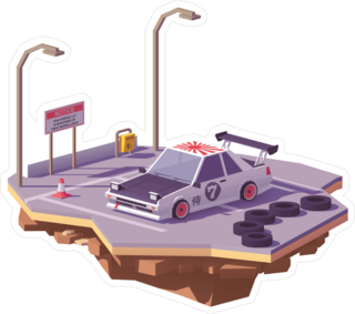 Low Poly JDM Car Sticker