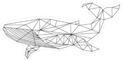 Low Poly Line Art Whale Sticker