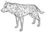 Low Poly Line Art Wolf Sticker