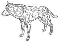 Low Poly Line Art Wolf Sticker