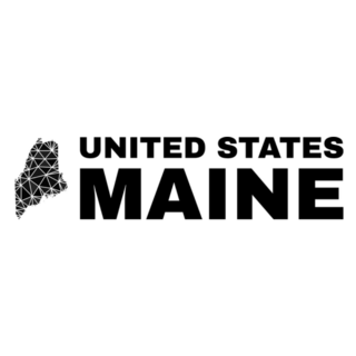 Low-poly Maine State Map Lettering Sticker