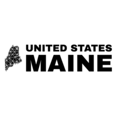 Low-poly Maine State Map Lettering Sticker