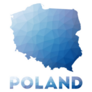 Low Poly Map Of Poland Blue Geometric Sticker
