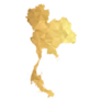 Low Poly Map Of Thailand In Gold Sticker