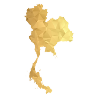 Low Poly Map Of Thailand In Gold Sticker