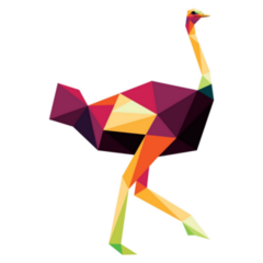 Low Poly Ostrich Color Sticker