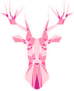 Low Poly Pink Deer Sticker
