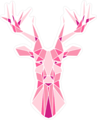 Low Poly Pink Deer Sticker