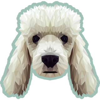 Low Poly Poodle Teal Sticker
