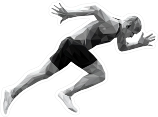 Low Poly Sprinter Running Sticker