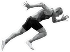 Low Poly Sprinter Running Sticker