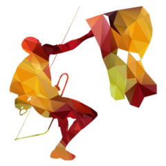 Low Poly Style Rock Climbing Sticker
