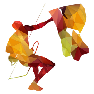 Low Poly Style Rock Climbing Sticker