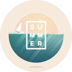 Low Poly Summer Ocean Sticker