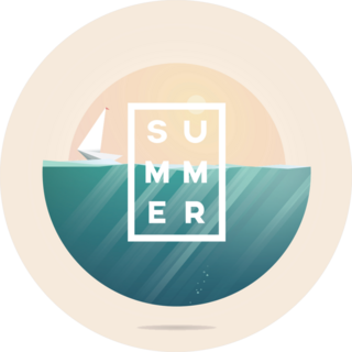 Low Poly Summer Ocean Sticker