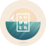 Low Poly Summer Ocean Sticker