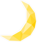Low Poly Yellow Moon Sticker