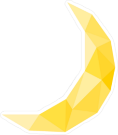Low Poly Yellow Moon Sticker