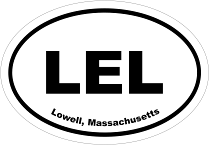 Lowell, Massachusetts Oval Stickers