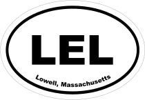 Lowell, Massachusetts Oval Stickers
