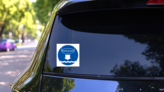 Lower Lifeboat Sign Sticker on a Rear Car Window (New) example