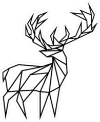 Lowpoly Deer Outline Sticker