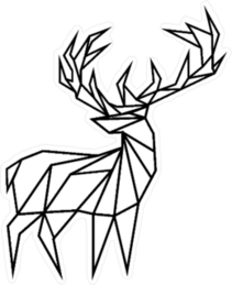 Lowpoly Deer Outline Sticker
