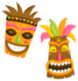 Luau Tiki Mask Set Sticker