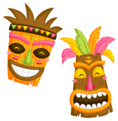 Luau Tiki Mask Set Sticker