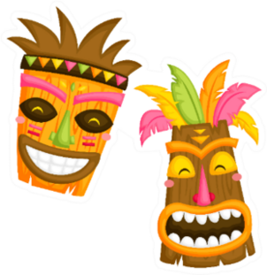 Luau Tiki Mask Set Sticker