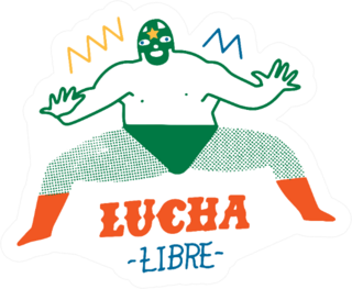 Lucha Libre Mexican Traditional Wrestling Cartoon Sticker