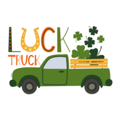 Luck Truck Loaded With Shamrocks Sticker