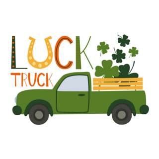 Luck Truck Loaded With Shamrocks Sticker
