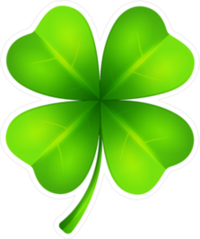 Lucky 4 Leaf Clover Sticker