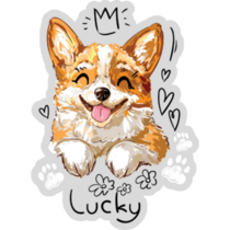 Lucky Corgi Sticker
