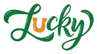 Lucky Hand Lettering Sticker