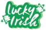 Lucky Irish Hand Drawn Text For St. Patricks Day Clover Sticker