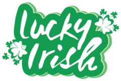 Lucky Irish Hand Drawn Text For St. Patricks Day Clover Sticker
