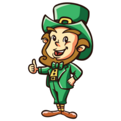 Lucky Leprechaun Giving a Thumbs Up Sticker