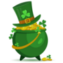 Lucky Pot of Gold with Leprechaun Hat Sticker