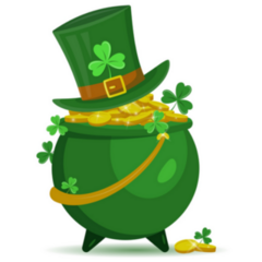 Lucky Pot of Gold with Leprechaun Hat Sticker
