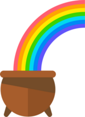 Lucky Rainbow Leading To A Pot Of Gold Sticker